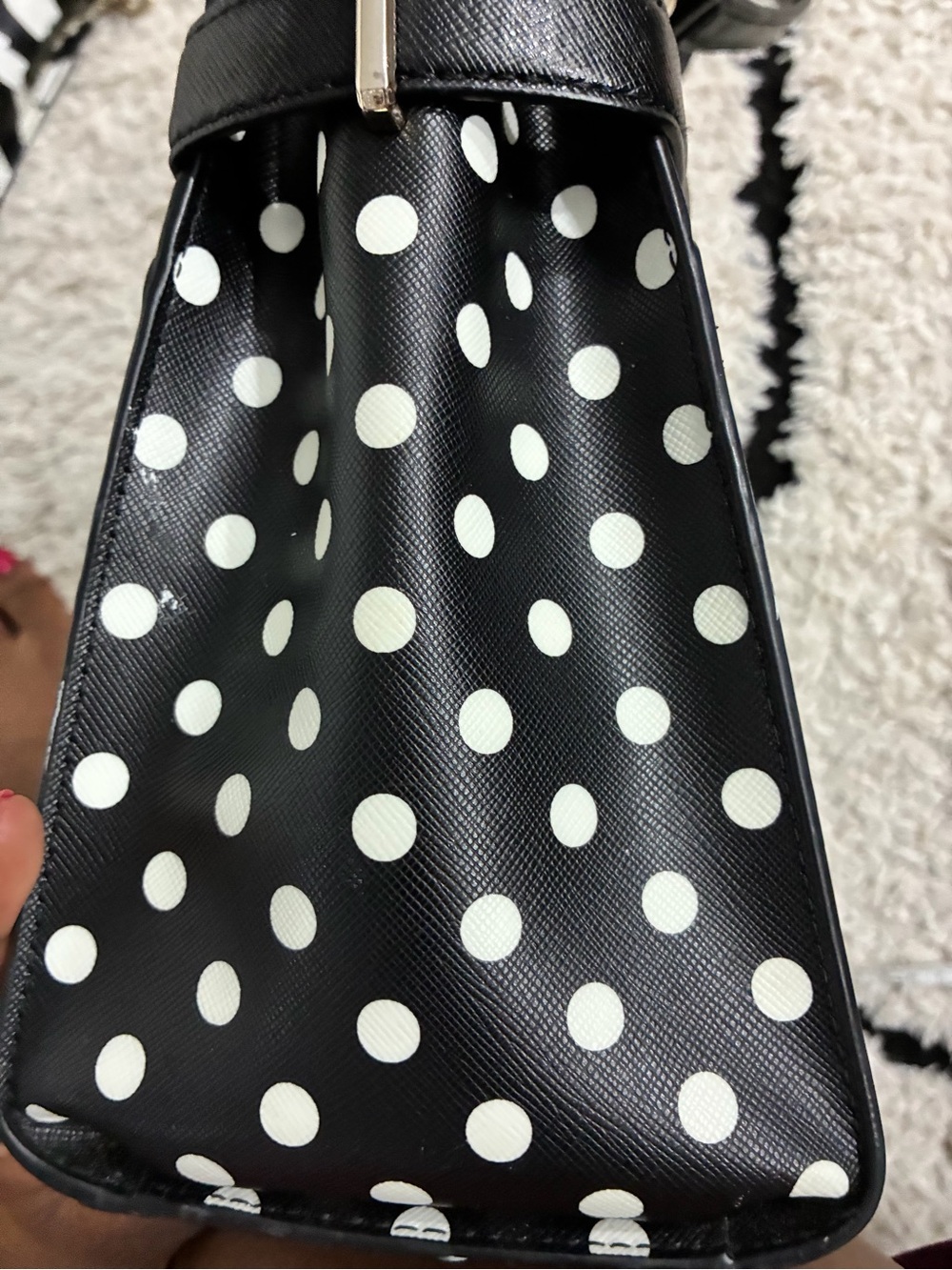 Kate Spade Staci Dot Dot Black and White Polka Dot Medium Satchel - Picture 10 of 10